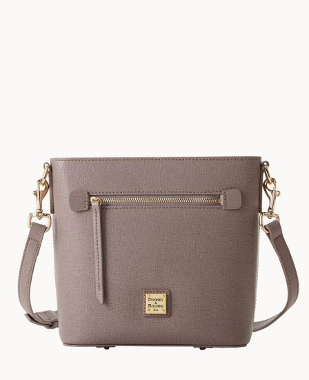 Dooney Saffiano Small Zip Crossbody Taupe ID-9puGS6kC - Click Image to Close