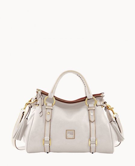 Dooney Florentine Satchel Ecru ID-EL0M98Sy - Click Image to Close