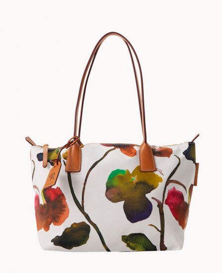 Dooney Roberta Pieri Flower Classic Sm Robertina Tote w Long Handle White ID-MtEHkczA - Click Image to Close