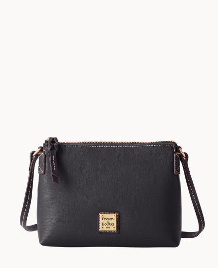 Dooney Saffiano Crossbody Pouchette Black ID-DRbB8VvP - Click Image to Close