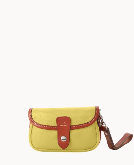 Dooney Oncour Twist Flap Wristlet Butter ID-9SyNykJs - Click Image to Close