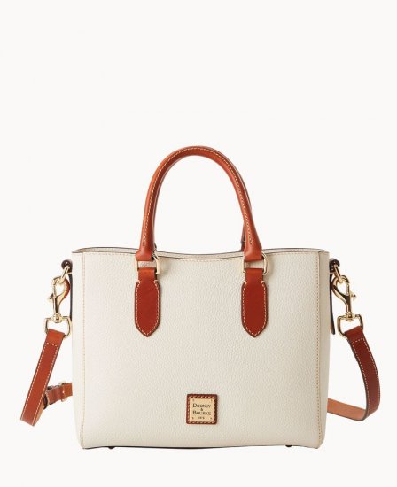 Dooney Pebble Grain Top Handle Tote White ID-Dwh0sl5b - Click Image to Close