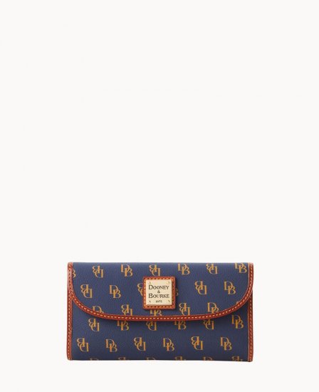 Dooney Gretta Continental Clutch Navy ID-7IZYP66z - Click Image to Close