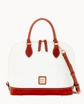 Dooney Pebble Grain Zip Zip Satchel White ID-e9u9qGJy