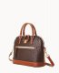 Dooney Ostrich Domed Zip Satchel Brown Tmoro ID-lnjdEdkH