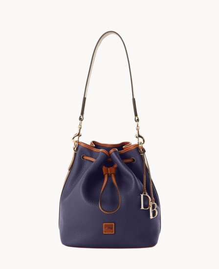 Dooney Pebble Grain Drawstring Midnight Blue ID-edQUlfFe - Click Image to Close