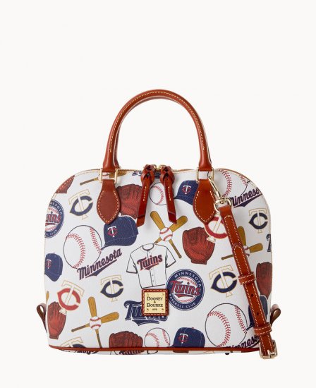 Dooney MLB Twins Zip Zip Satchel TWINS ID-3VDddxpS - Click Image to Close