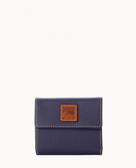 Dooney Pebble Grain Small Flap Credit Card Wallet Midnight Blue ID-UPyZ20uK - Click Image to Close