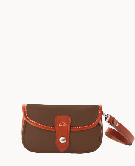 Dooney Oncour Elba Flap Wristlet Cognac ID-JR56Jxwr - Click Image to Close