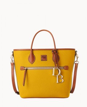 Dooney Pebble Grain Handle Tote Mustard ID-vIgnmp5k