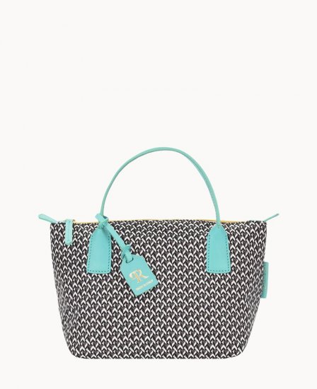 Dooney Roberta Pieri Tatami Fun Mini Robertina Tote Aqua ID-4T6CVDyX - Click Image to Close