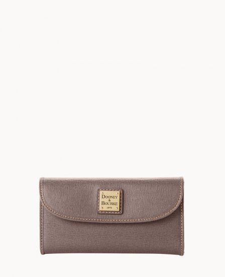 Dooney Saffiano Continental Clutch Taupe ID-kjm8S1Q9 - Click Image to Close