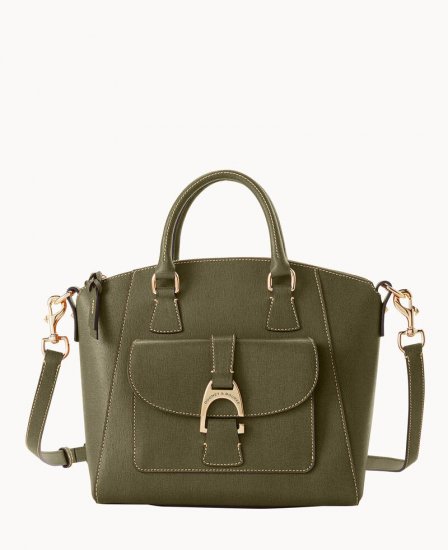 Dooney Saffiano Naomi Satchel Olive ID-y3Z1EHS4 - Click Image to Close