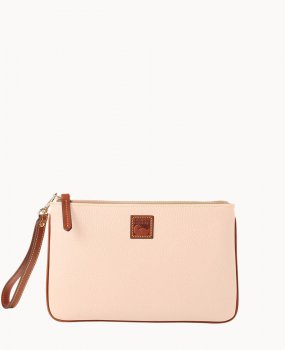 Dooney Pebble Grain Large Wristlet Blush ID-Bm0Ejmtn