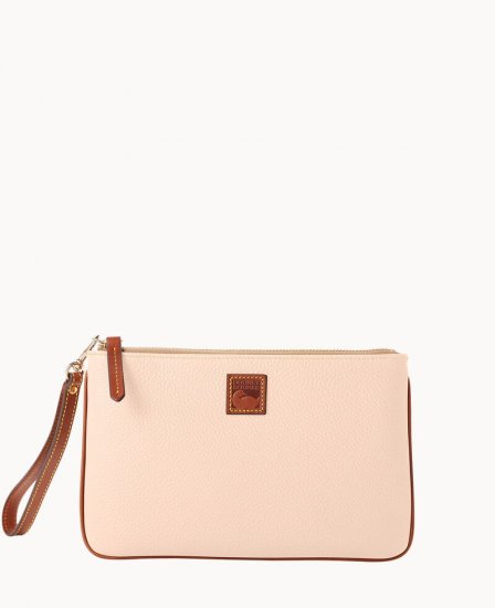 Dooney Pebble Grain Large Wristlet Blush ID-Bm0Ejmtn - Click Image to Close