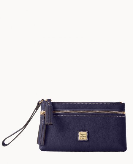 Dooney Saffiano Double Zip Wristlet Marine ID-AO3uC9lo - Click Image to Close