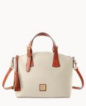 Dooney Pebble Grain Trina Satchel Bone ID-0w3167Dn