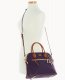 Dooney Pebble Grain Large Domed Satchel Plum Wine ID-5ocHxI15