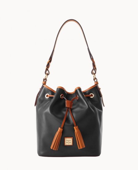 Dooney Wexford Leather Tasha Drawstring Black ID-SNzKEtot - Click Image to Close