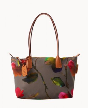 Dooney Roberta Pieri Flower Classic Sm Robertina Tote w Long Handle Taupe ID-dCEbCIBE