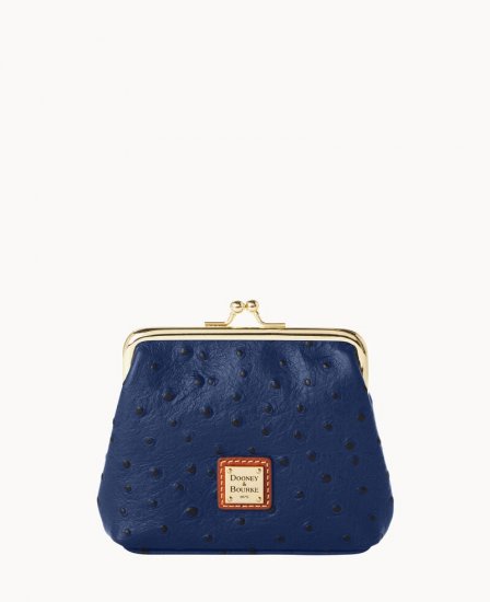 Dooney Ostrich Large Frame Purse Navy ID-AG8riDtj - Click Image to Close