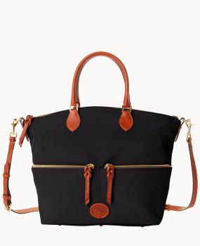 Dooney Nylon Large Pocket Satchel Black ID-PXQOXiMw