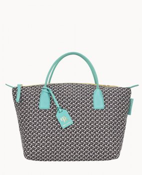 Dooney Roberta Pieri Tatami Fun Small Robertina Tote Aqua ID-s5trItxT