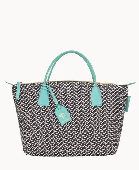 Dooney Roberta Pieri Tatami Fun Small Robertina Tote Aqua ID-s5trItxT - Click Image to Close