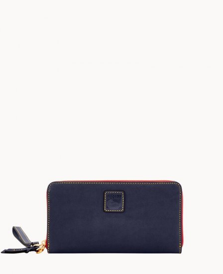 Dooney Florentine Large Zip Around Wristlet Navy ID-MMAuAQ5i - Click Image to Close