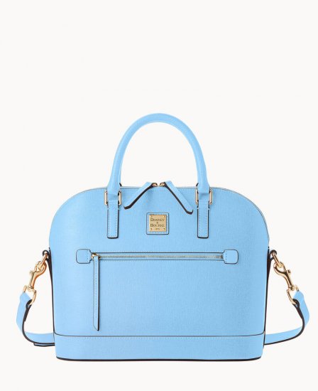 Dooney Saffiano Domed Zip Satchel Sky Blue ID-dB8C589p - Click Image to Close