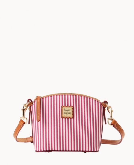 Dooney Seaview Mini Domed Crossbody Fuchsia ID-7asHo662 - Click Image to Close