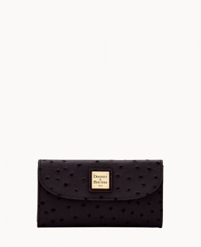 Dooney Ostrich Continental Clutch Black ID-t983tHWS