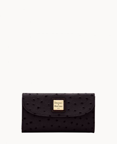 Dooney Ostrich Continental Clutch Black ID-t983tHWS - Click Image to Close