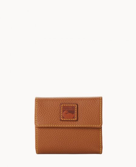 Dooney Pebble Grain Small Flap Credit Card Wallet Caramel ID-Apevdwbs - Click Image to Close