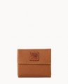 Dooney Pebble Grain Small Flap Credit Card Wallet Caramel ID-Apevdwbs