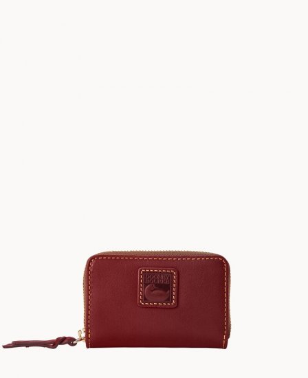 Dooney Florentine Large Zip Around Credit Card Case Bordeaux ID-itizl89q - Click Image to Close