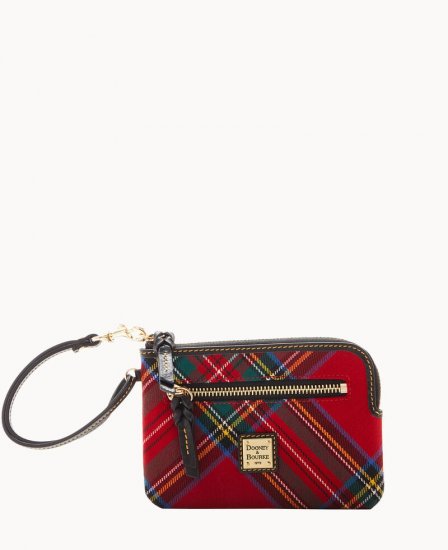 Dooney Tartan Zip Around Wristlet Red ID-1km1SYq9 - Click Image to Close