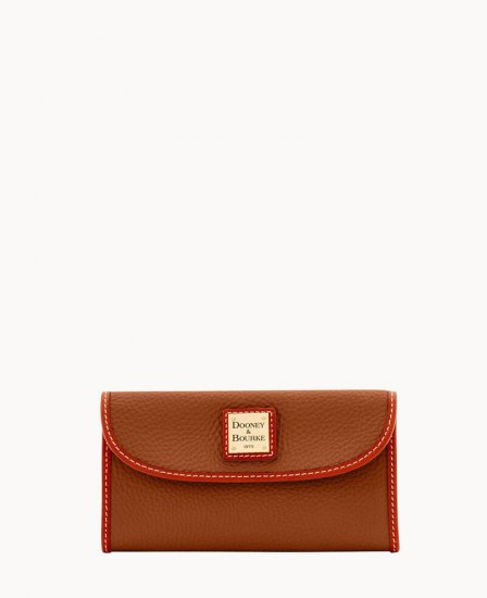 Dooney Pebble Grain Continental Clutch Bark ID-yEfftomx - Click Image to Close