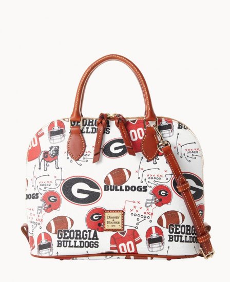 Dooney Collegiate Georgia Zip Zip Satchel U OF GEORGIA ID-XkEJd4XZ - Click Image to Close