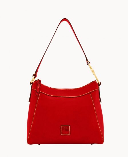 Dooney Florentine Large Cassidy Hobo Red ID-UjmWRwnS - Click Image to Close