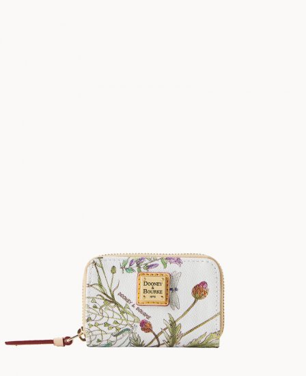 Dooney Botanical Collection Zip Around Credit Card Case White ID-5NfwEBAN - Click Image to Close