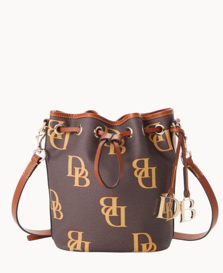 Dooney Monogram Small Drawstring Brown Tmoro ID-wHV1iqLG - Click Image to Close