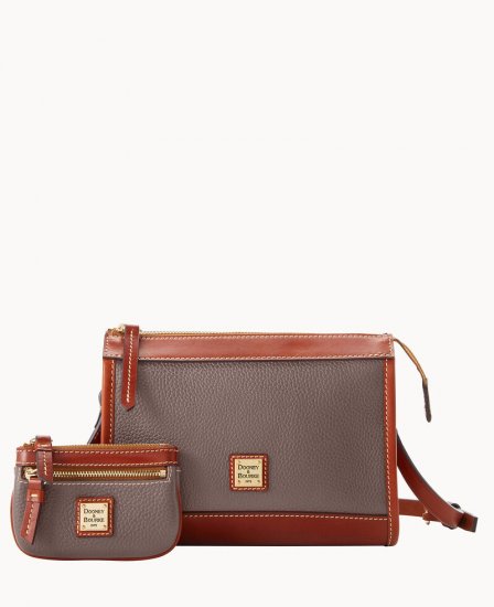 Dooney Pebble Grain Zip Crossbody With Small Coin Case Elephant ID-l1DGD7GI - Click Image to Close