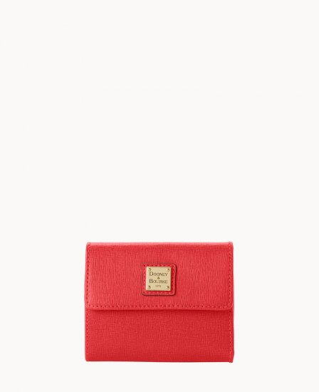 Dooney Saffiano Small Flap Credit Card Wallet Tomato ID-xHYcx72O - Click Image to Close