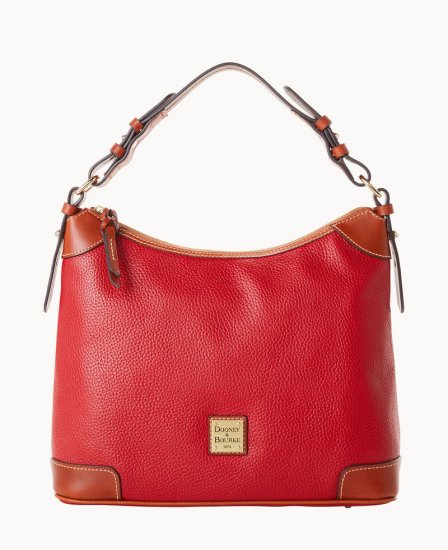 Dooney Pebble Grain Hobo Red ID-JpUb4Blt - Click Image to Close