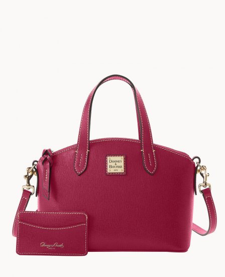 Dooney Saffiano Ruby Bag With Card Case Cranberry ID-AEyEyh3B - Click Image to Close