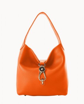 Dooney Pebble Grain Small Logo Lock Sac Clementine ID-f6iYnOfp