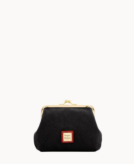 Dooney Suede Large Frame Purse Black ID-J1f33TgO - Click Image to Close