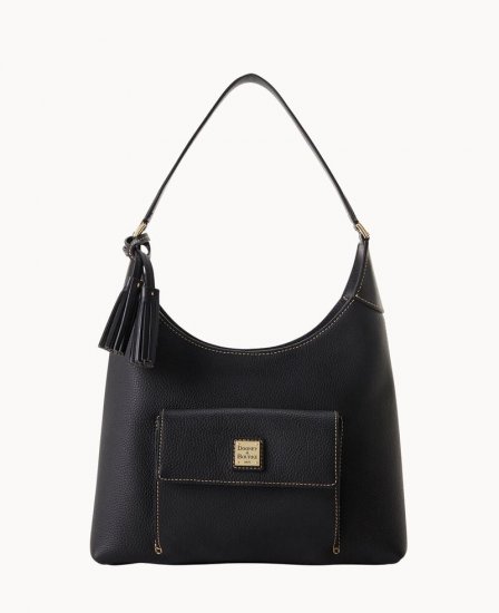 Dooney Pebble Grain Hobo Black Black ID-darZqHJ1 - Click Image to Close