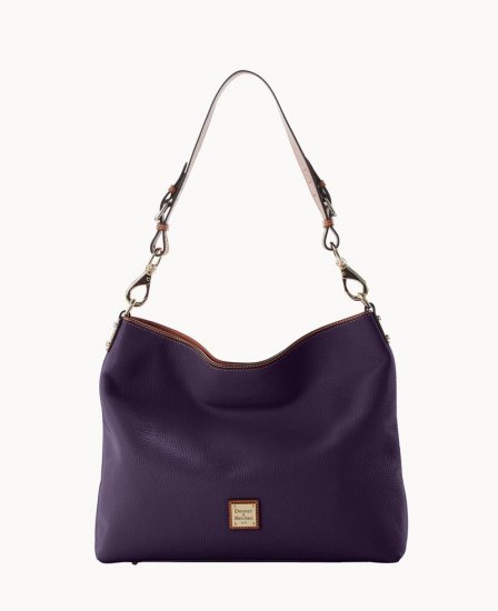 Dooney Pebble Grain Extra Large Courtney Sac Plum Wine ID-RWRHqoRg - Click Image to Close